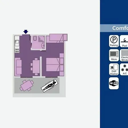 Comfortable Flat With Pool In A Excellent Location Lägenhet *